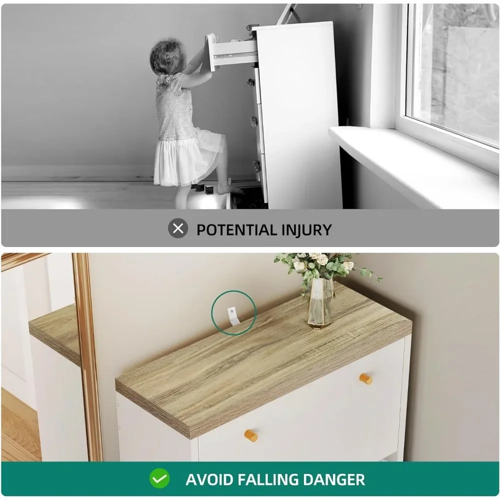 Armoire à Chaussures avec 3 Meubles à Rabat, Armoire de Rangement Moderne pour Entrée, Rangement pour Chaussures Cachées Autoportantes T1