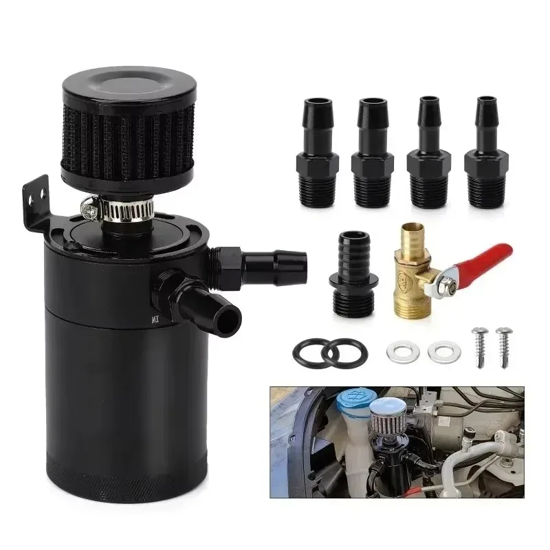 يمكن خزان 150 مل 2-ميناء يربك خزان سيارة الألومنيوم خزان النفط مع صمام استنزاف الاستراحة اسطوانة مجموعة مرشح الصيد #2