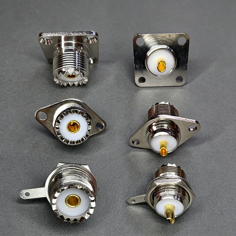 1PC SL16-KFD / M-KF UHF-KF Female Connector, Panel Mount Flange Base for Walkie Talkie Radio Antenna