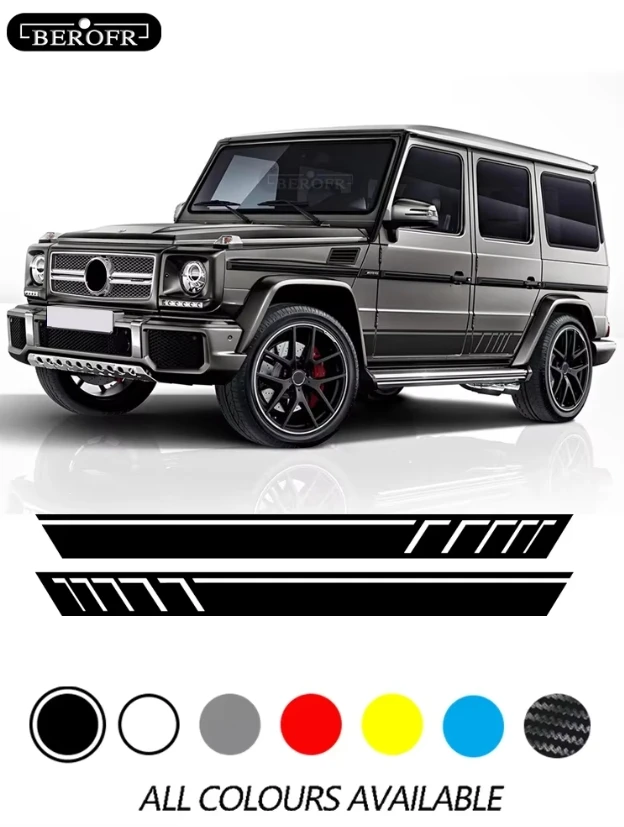 

2pcs AMG Performance Edition Side Stripes Skirt Racing Decal Stickers for Mercedes Benz G63 G65 W463 G Class AMG 8 Colors