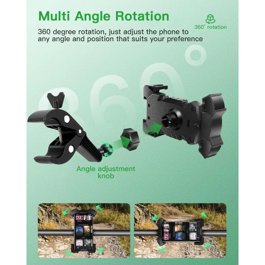 Universal Golf Cart Phone Holder Phone Mount Compatible with Bike Bicycle Stroller Push Cart Boat Car Motorcycle for Most Mobil