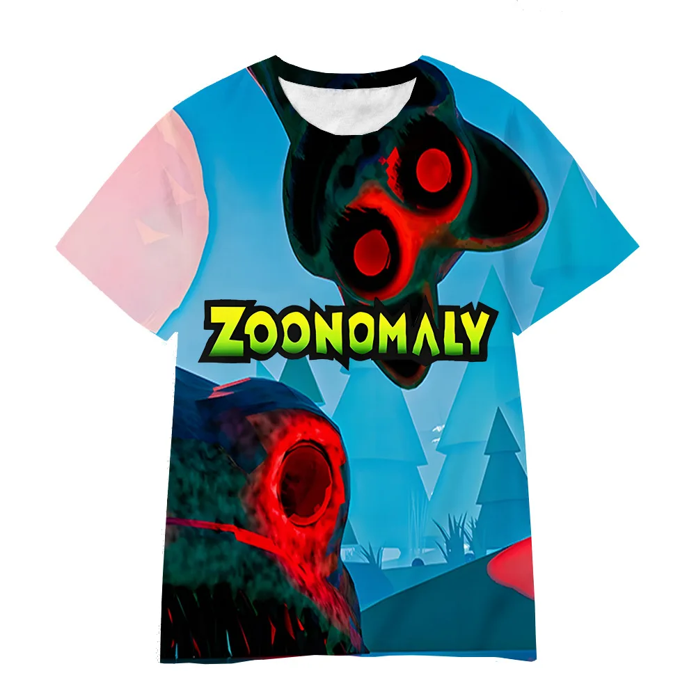 2024 Summer Kids Cartoon Tops Tees 3D Printed Zoonomaly T-shirt Children Cartoon Short Sleeve Clothing Boys Girls Streetwear