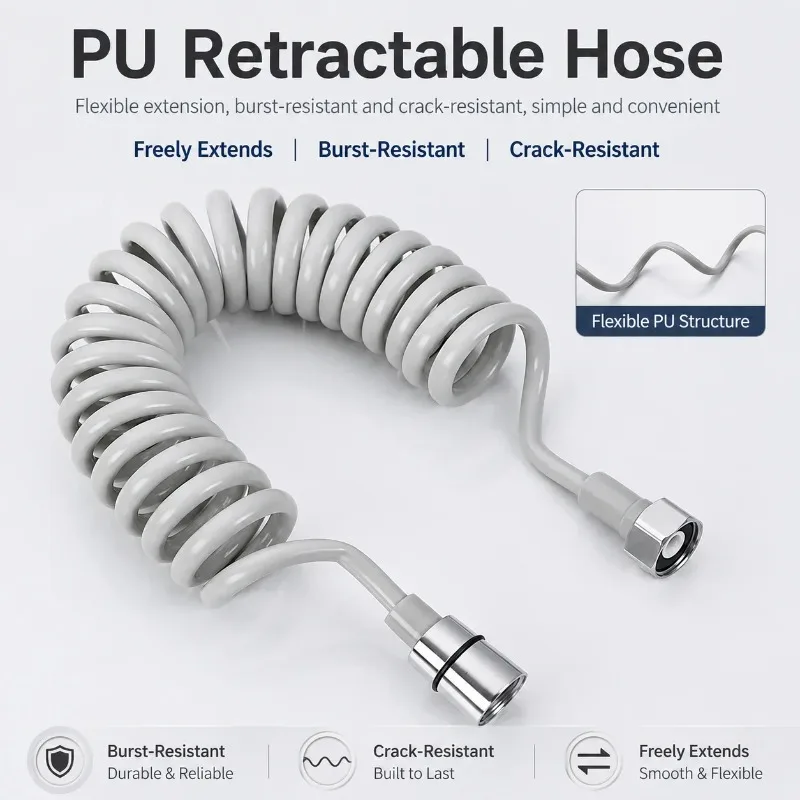 1Pcs 1.5M/2M/3M/5M Telephone Line Spring Shower Hose Toilet Bidet Bathroom Accessories Sprayer Connect Pipe Flexible