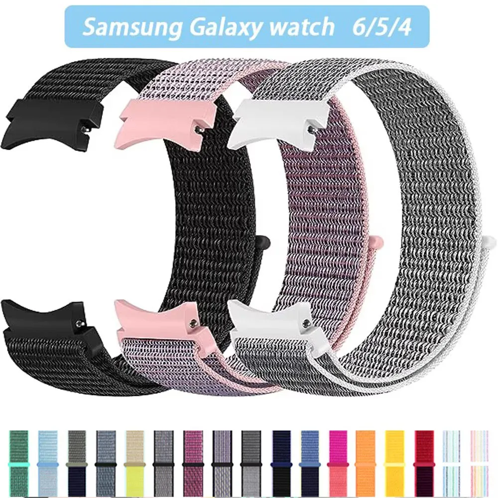 Sport loop Band For Samsung Galaxy Watch 6 5-pro-4 44mm 40mm Nylon strap No gaps 20mm Bracelet Galaxy 6/4 classic 43mm 47mm belt