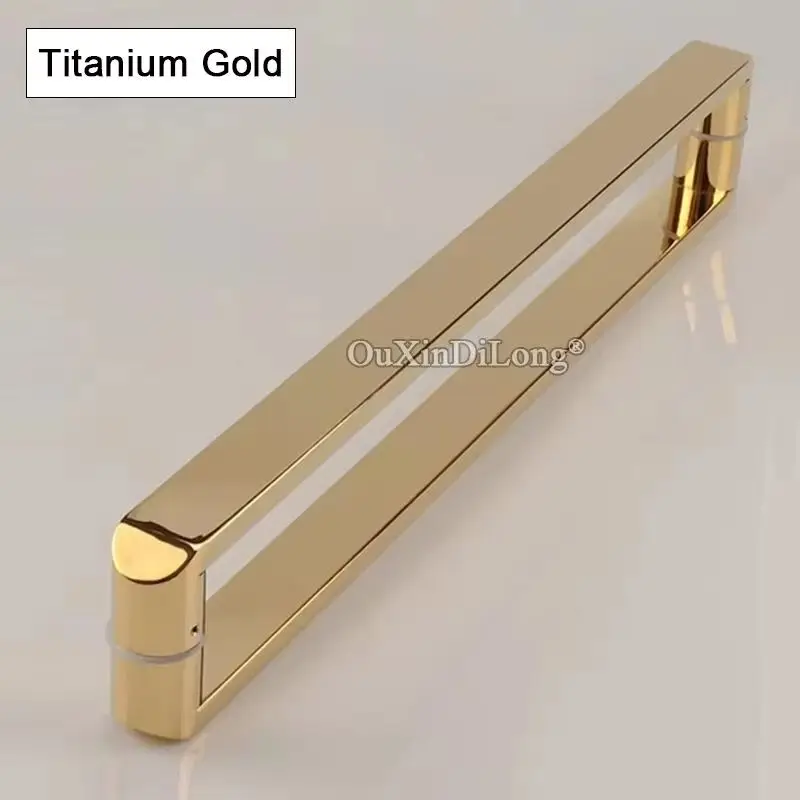 Plus Length 304 Stainless Steel Thicken Square Tube Door Handles Pair Mount Metal/Glass/Wooden Door Push Pull Handles Durable
