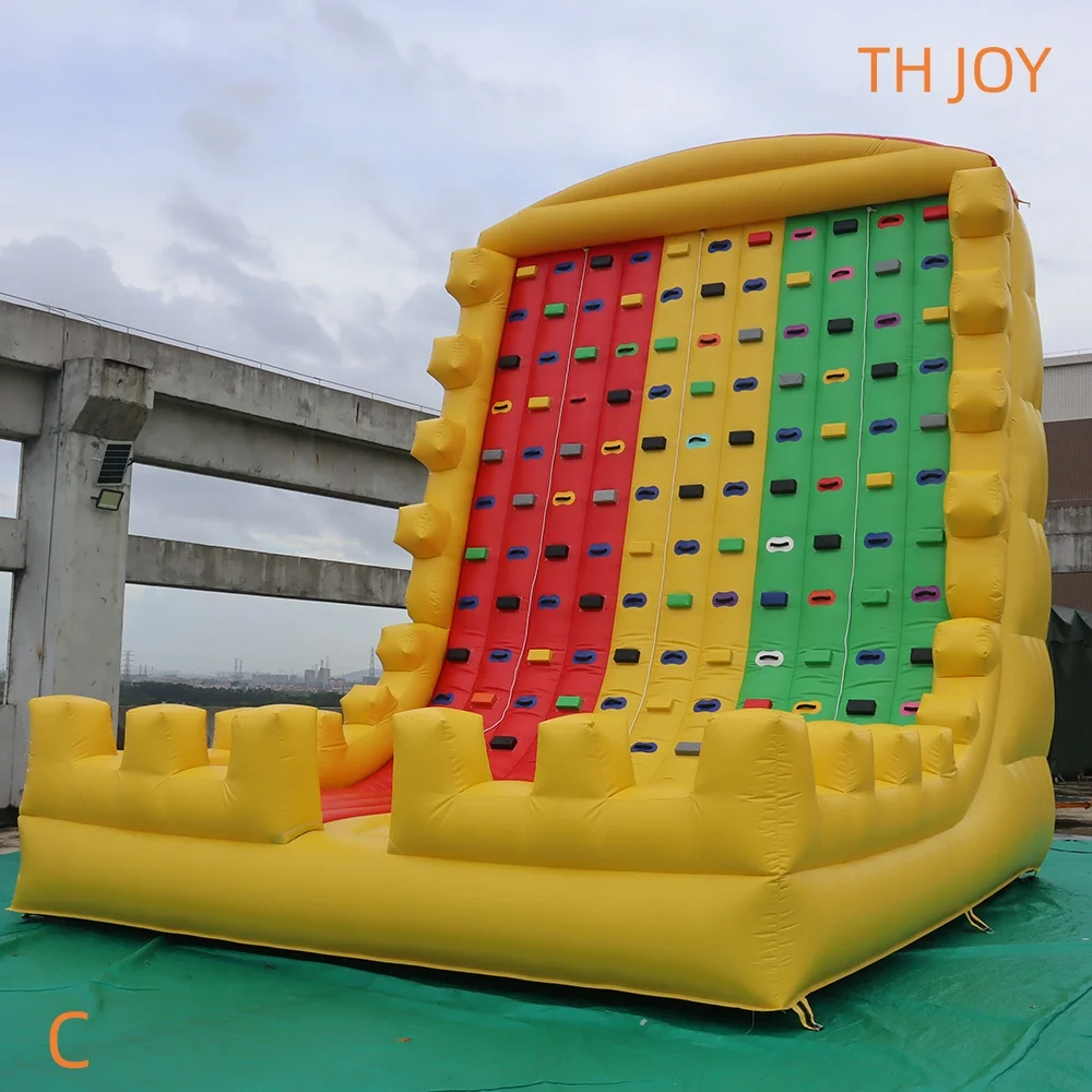 屋外用インフレータブルクライミングスポーツゲーム、大人と子供向けの商業用インフレータブルロッククライミングウォール