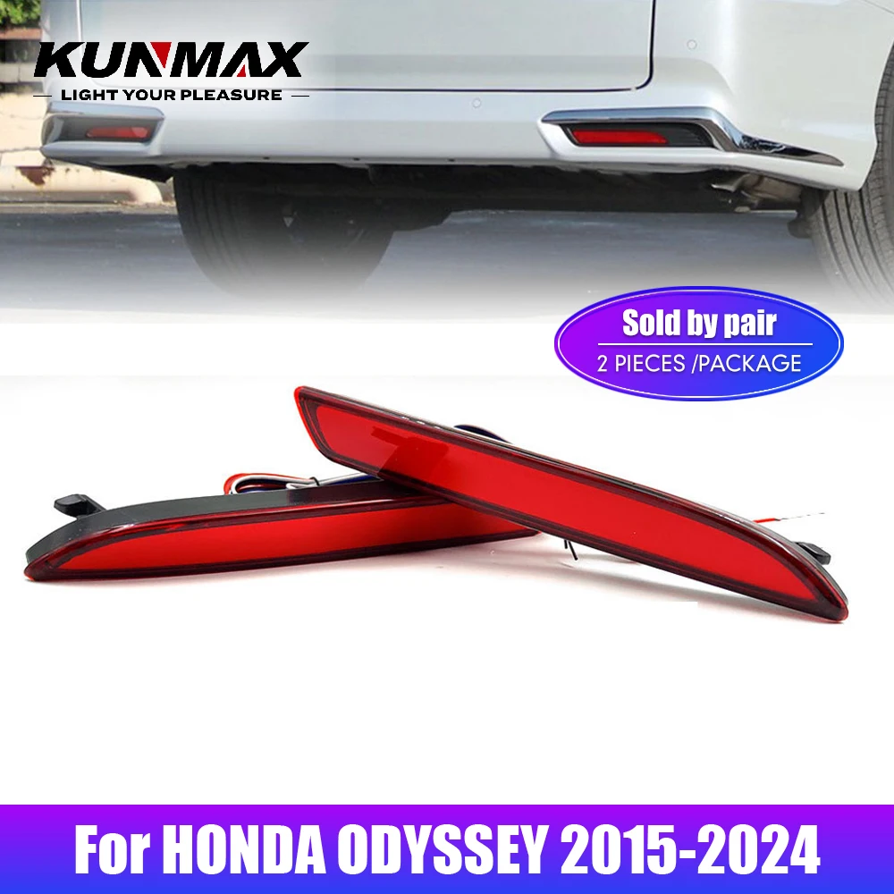 2pcs Led Car Rear Bumper Reflector Light for HONDA ODYSSEY 2015-2024 ELYSION 2022 Rear DRL Lights Stop Brake Lamp Accessories