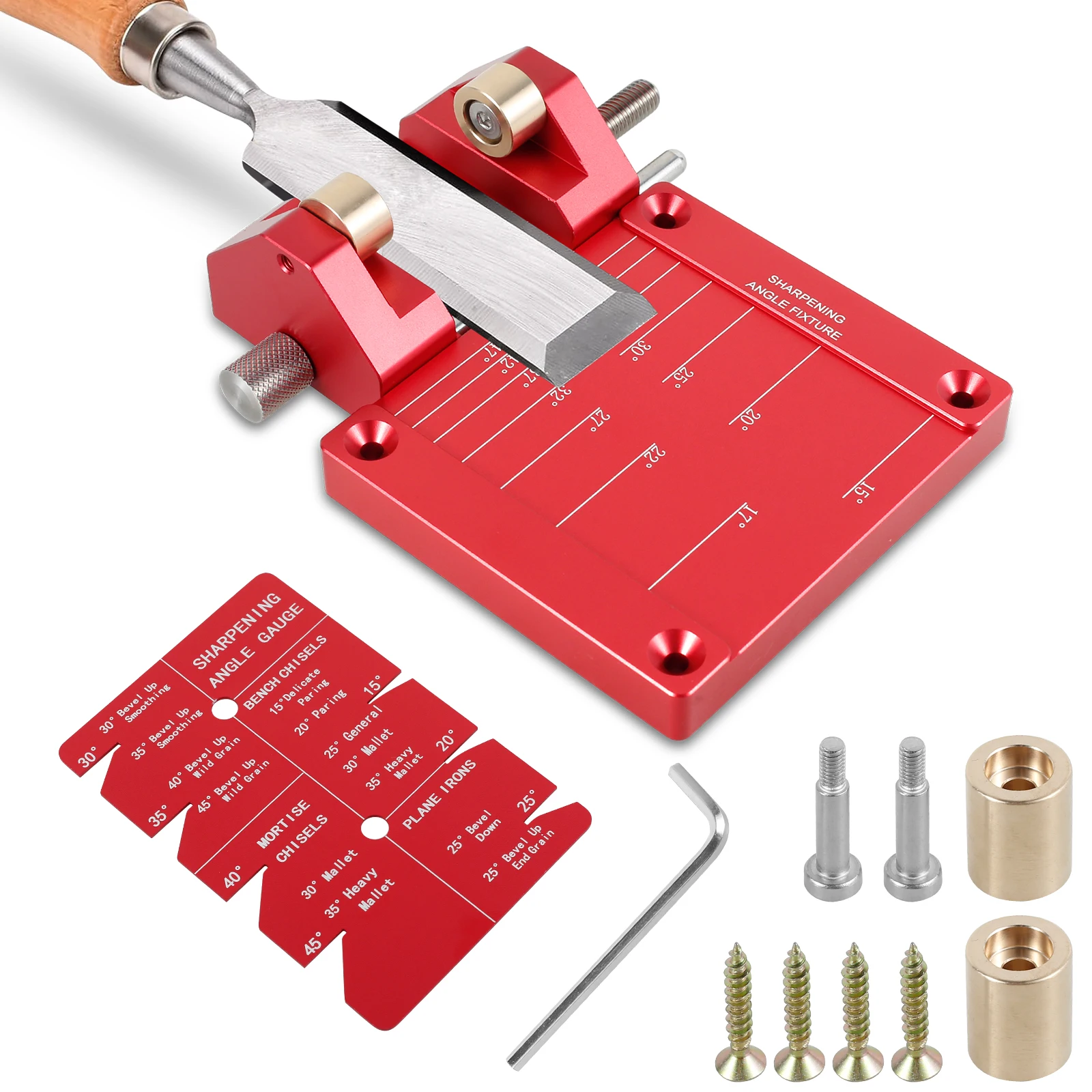 

Honing Guide Tool Aluminum Alloy Chisel Sharpening Jig Adjustable Sharpener Bracket Angle Fixture Wood Chisel Sharpening Holder