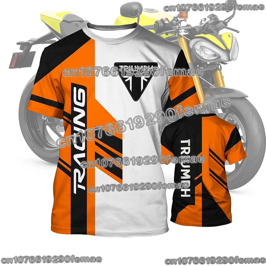 

Футболка Triumph Racing для фанатов мотоциклов, дышащая, быстросохнущая спортивная одежда, удобная уличная одежда, повседневный байкерский модный топ