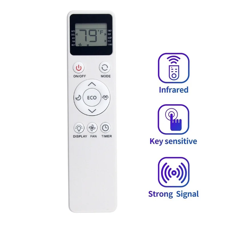 

ABJF-For EQK EATC10RE2T-C Air Conditioner Remote Control Replacement EATC10RE2T-C AC Remote