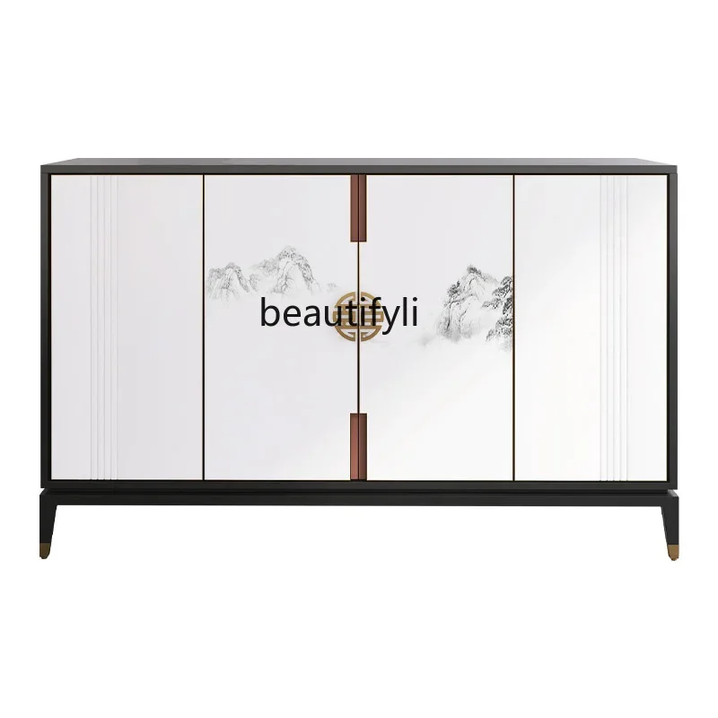 

A New Chinese Hand-Painted Entrance Cabinet Modern Minimalist Living Room Partition Porch Cabinet Sideboard Cabinet