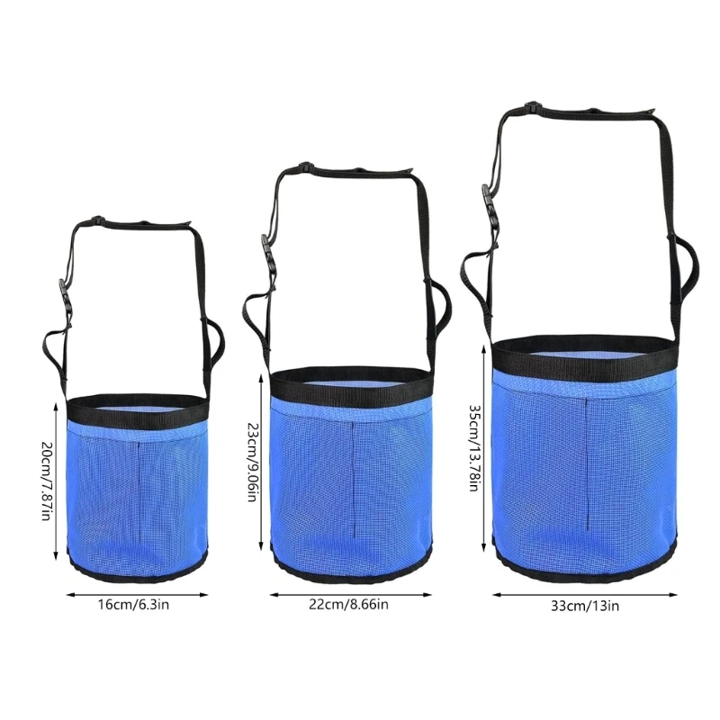 Mesh Feed Bag Hays Storage Bag Slow Feed Bucket Hays Bucket with Adjustable Strap, Horse Feeding Hays Bag Horse Feed Bag