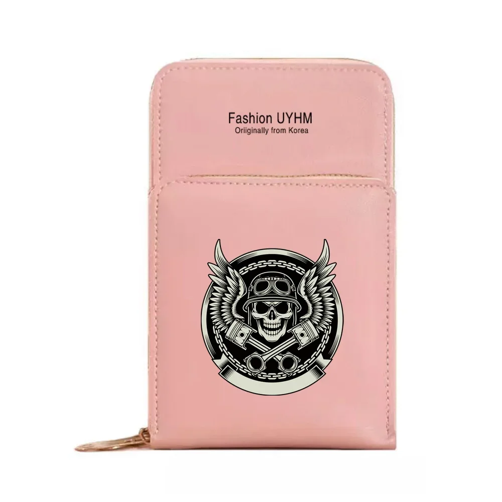 Phone Bag For IPhone 13 12 11 Pro Max X XS Samsung Xiaomi Huawei Messenger Bag Mobile Wallet For Women Clutches Skull Series