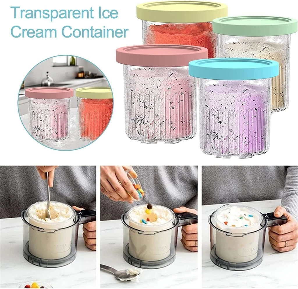 Ice Cream Pints Cups for NC500 NC501 Ninja- Creami Series Ice Cream Maker Drop shipping