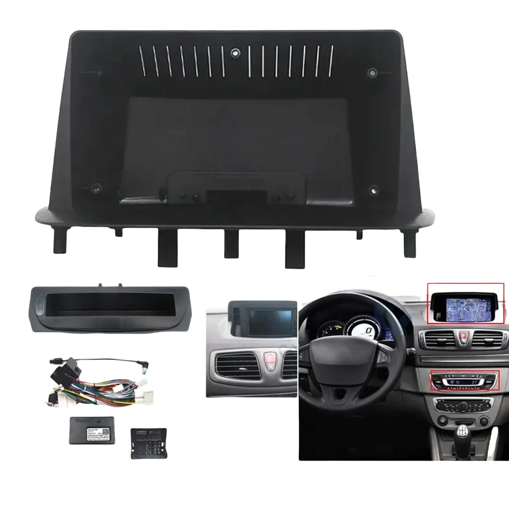 

Для RENAULT Megane 3 Fluence 2008 2016 9-дюймовая приборная панель радиоустановка рамка Android экран панель с проводным кабелем