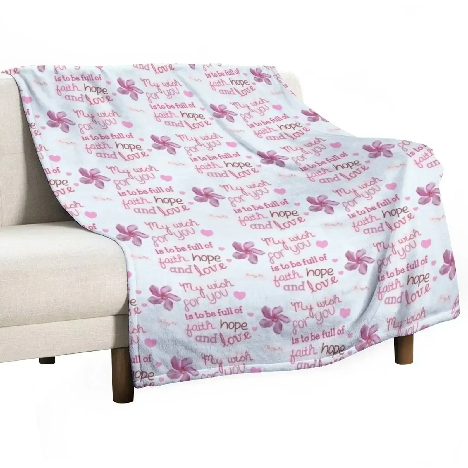 I wish for you to be full of faith, hope and love | Ordinary Holiness Collection | Elle Mognet Throw Blanket Soft Blankets