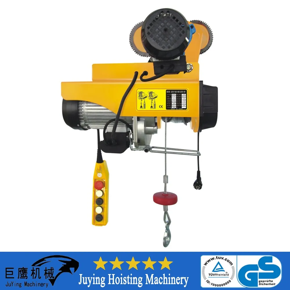 Protable 220v 10 Ton 500kg Mini Electric Wire Rope Hoist Lift 30 Meters Mini Electric Steel Wire Rope Hoist Crane Trolley