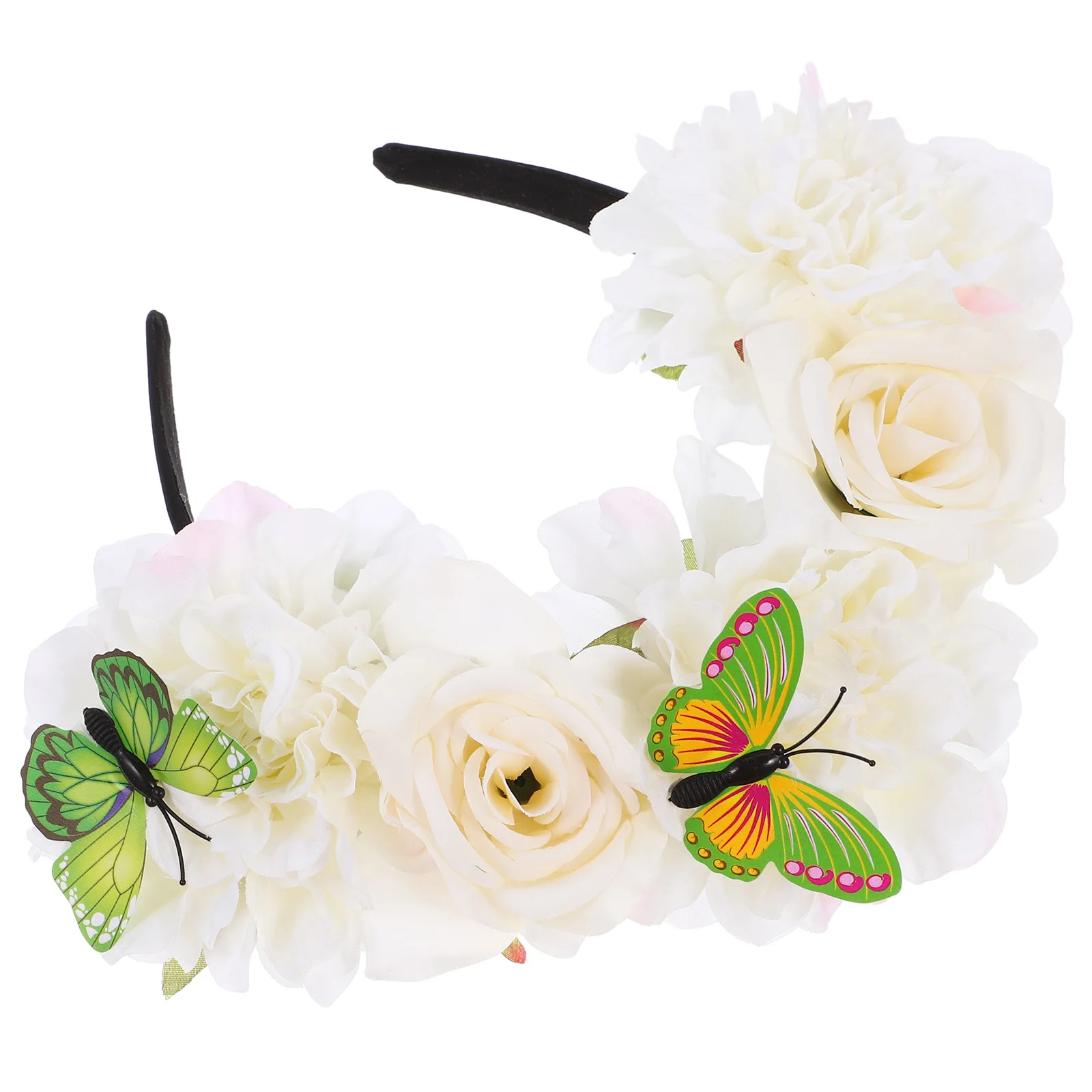 

Цветочная повязка на голову, аксессуары-бабочки, изысканное украшение в виде розы, удобный гибкий дизайн, чаепитие, выпускной, Хэллоуин, косплей