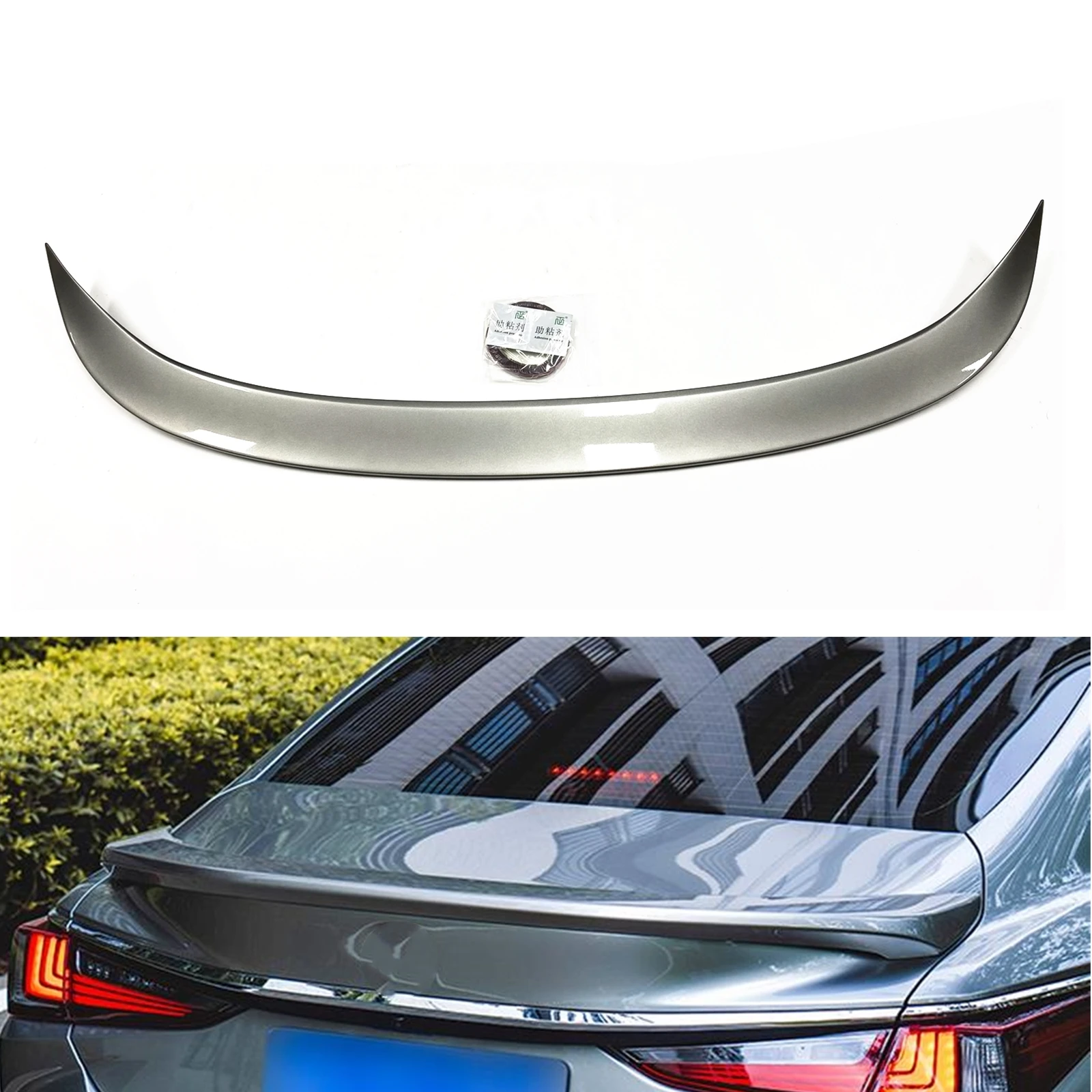 

Yofer Trunk Lid Rear Spoiler Wing For Lexus ES250 ES350 ES300H 2019-2024 Silver/Black Tailgate Flap Decklid Roof Splitter Lip