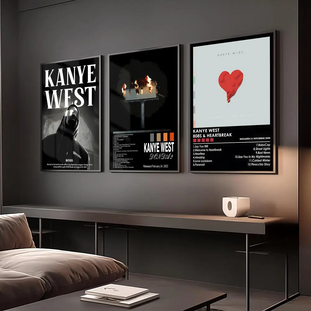Singer K-kanye west Poster Reteo Wall Art Aesthetic Room Decor Print Living Room Bedroom Home Decoration