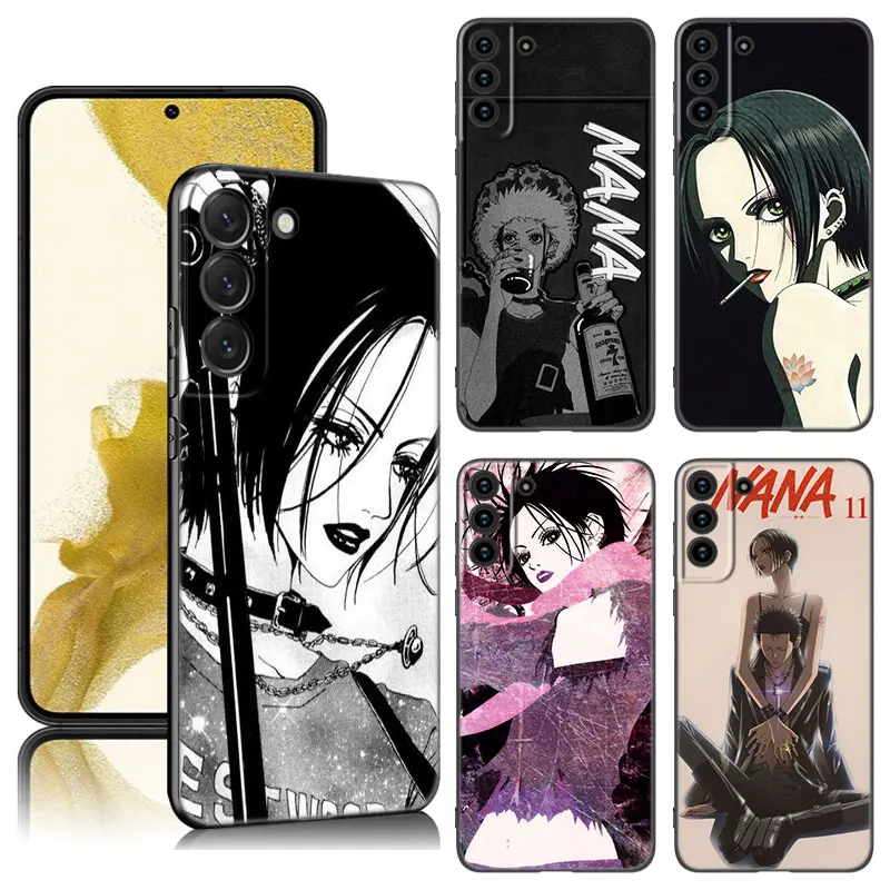 NaNa Osaki Anime Phone Case For Samsung Galaxy S23 S21 S20 FE S24 S22 Ultra S10E S10 S9 S8 Plus Black Silicone Cover