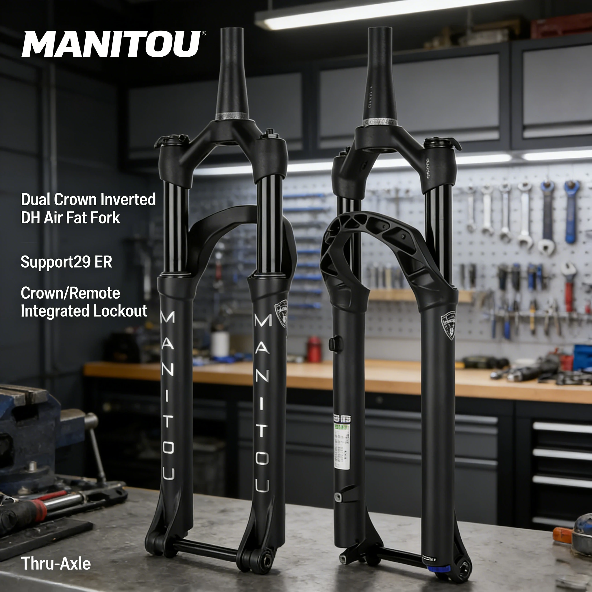 

MANITOU Mountain Bike Air Pressure Shock-absorbing Front Fork BOOST Tapered Tube 110*15100 Stroke Crown/Remote Integrated 29ER