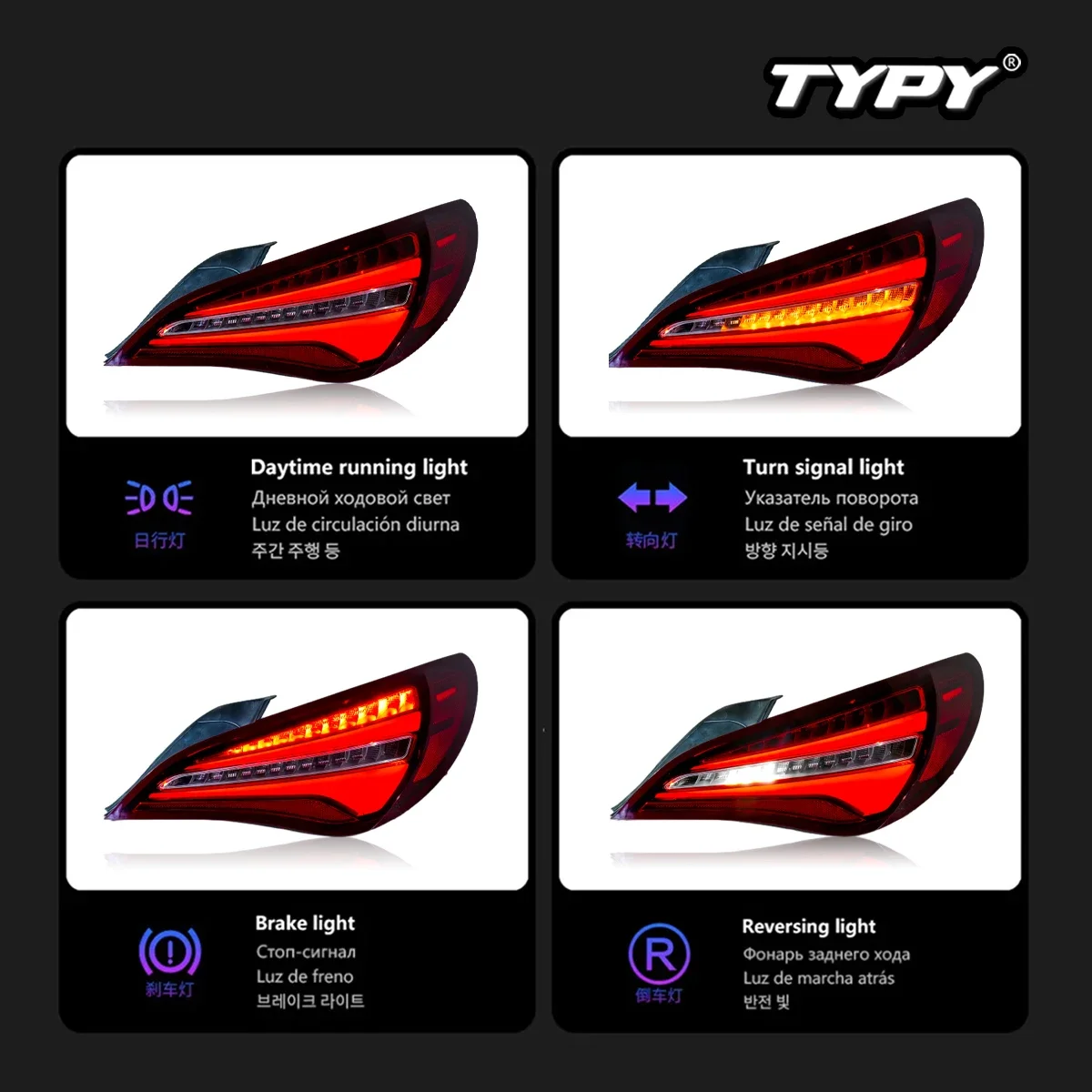 

TYPY New LED Tail Lamp Upgrade Modified For Benz CLA W117 Taillights 2014-2019 Dynamic Signal Tail Lamp Auto Accessories