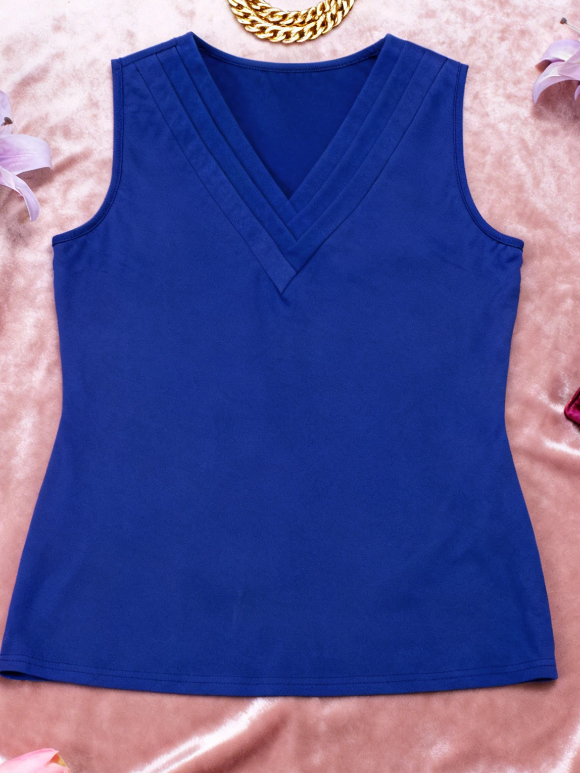 

Женская летняя блузка больших размеров, элегантная однотонная повседневная блузка без рукавов с V-образным вырезом, европейский стиль