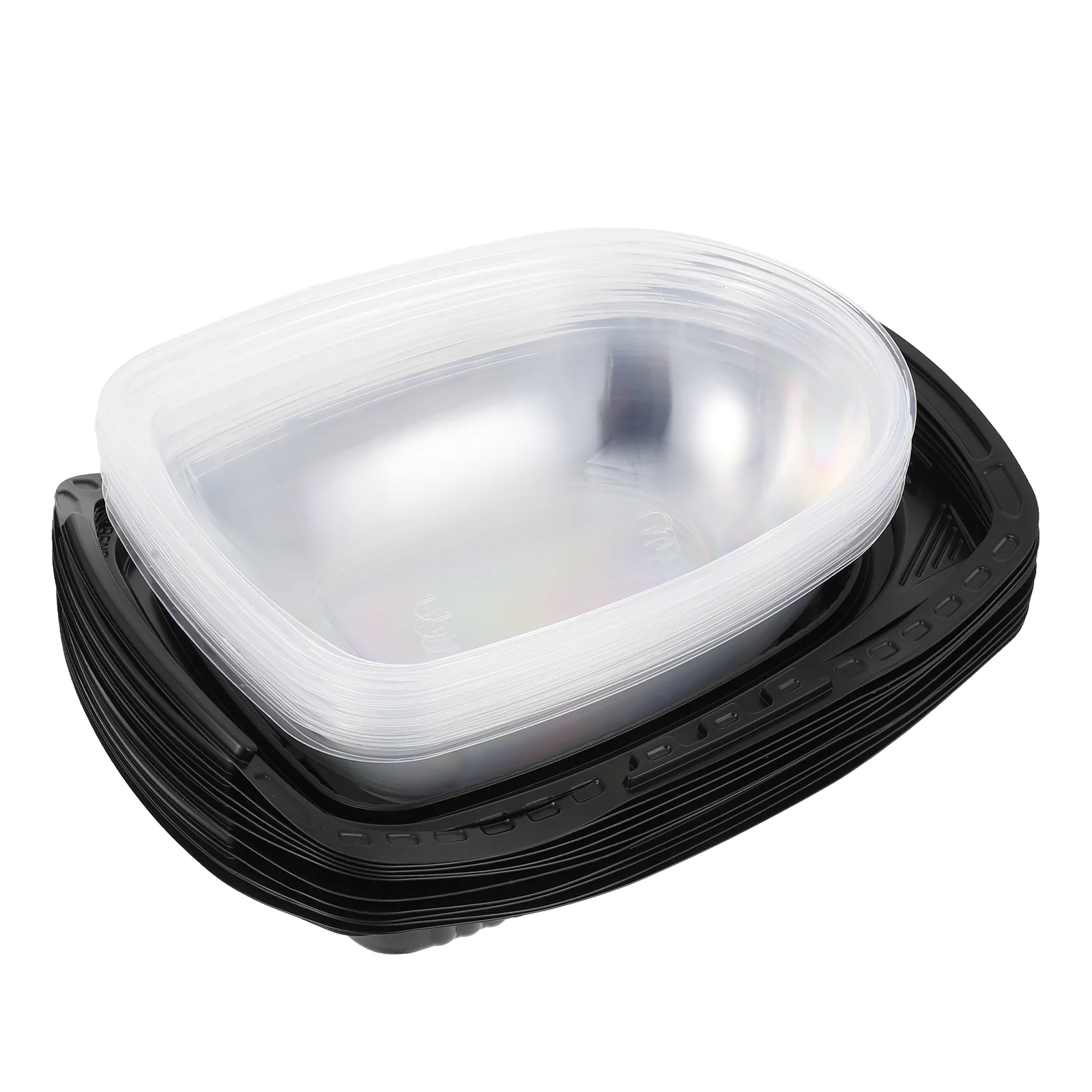 

10Pcs Roast Chicken Boxes Disposable Clear Lid Take-Out Food Containers Large Capacity Sealed Restaurant Packaging Party Food