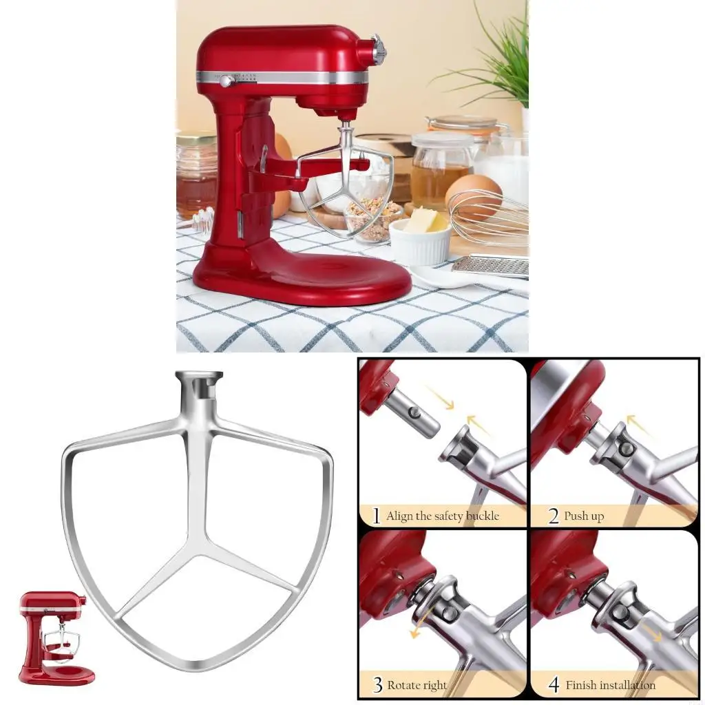 F92F Stainless Steel Time Saving Mixer Paddle Heavy Mixing Task Paddle Attachment Accessories for 7QT Bowl Lift Stand