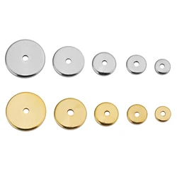 50pcs 4 6 8 10mm Stainless Steel Flat Disc Round Spacers Beads Loose Metal Bead Blanks for DIY Bracelet Jewelry Making Supplies