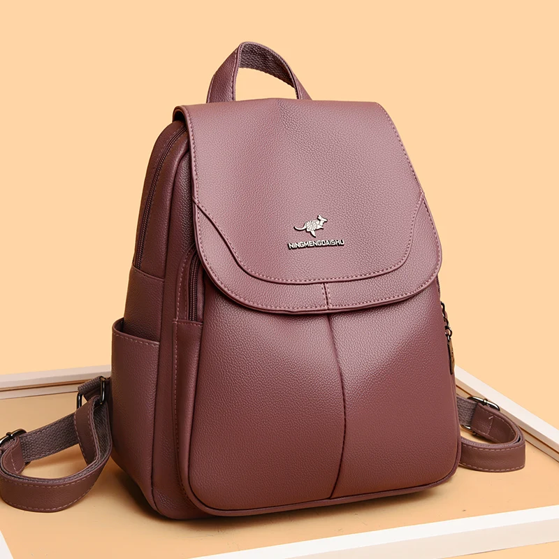 Women Large Capacity Backpack High Quality Leather Female Vintage Bag School Bags Travel Bagpack Ladies Bookbag Rucksack Purses