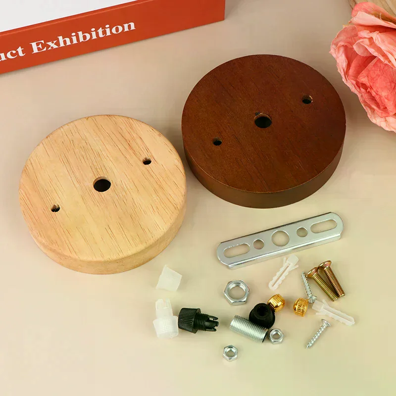 Modern Wooden Lamp Base; 10/12cm Ceiling Plate; Holder for Pendant Lamp; DIY Chandelier Accessory and Fitting.