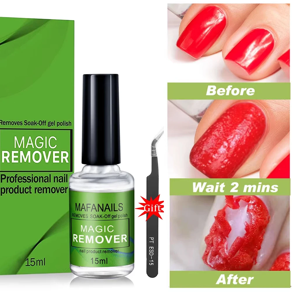 

MAFANAILS 15 мл Magic Fast Средство для снятия гель-лака для ногтей Soak-Off Полуперманентный лак Инструменты для снятия дизайна ногтей 3 минуты Быстрое удаление