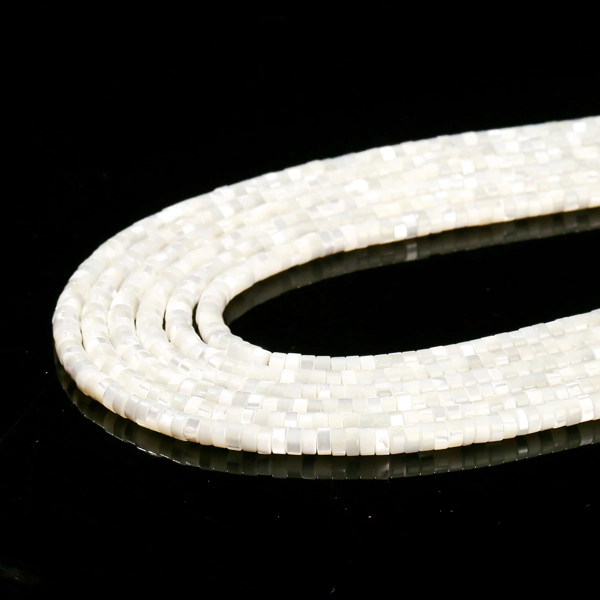 4*2mm Natural White Shell Beads Mother Of Pear Rondelle Shape Loose Cylindrical Bead For Jewelry Making Diy Bracelet Accessory - Image 4