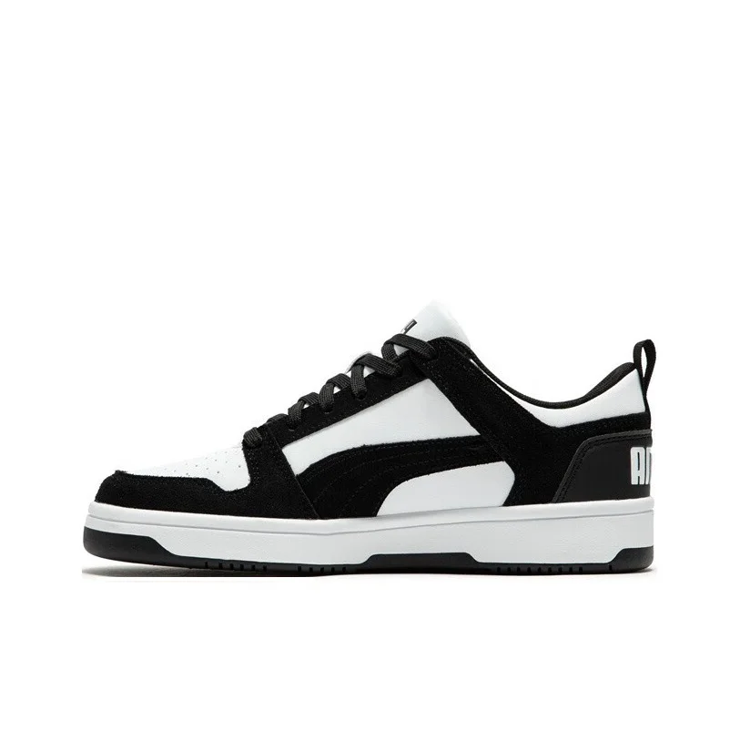 puma-rebound-layup-lo-sd-スプリット牛革、人工皮革-快適なロートップ-スケートボード-シューズ-ユニセックス-ブラック-ホワイト