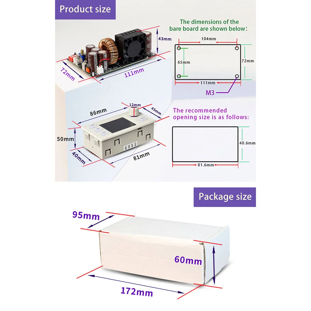 XY7025 CNC DC Adjustable Voltage Reduction Power Supply Stable Voltage Supply Constant Voltage and Current Module DC12-85V