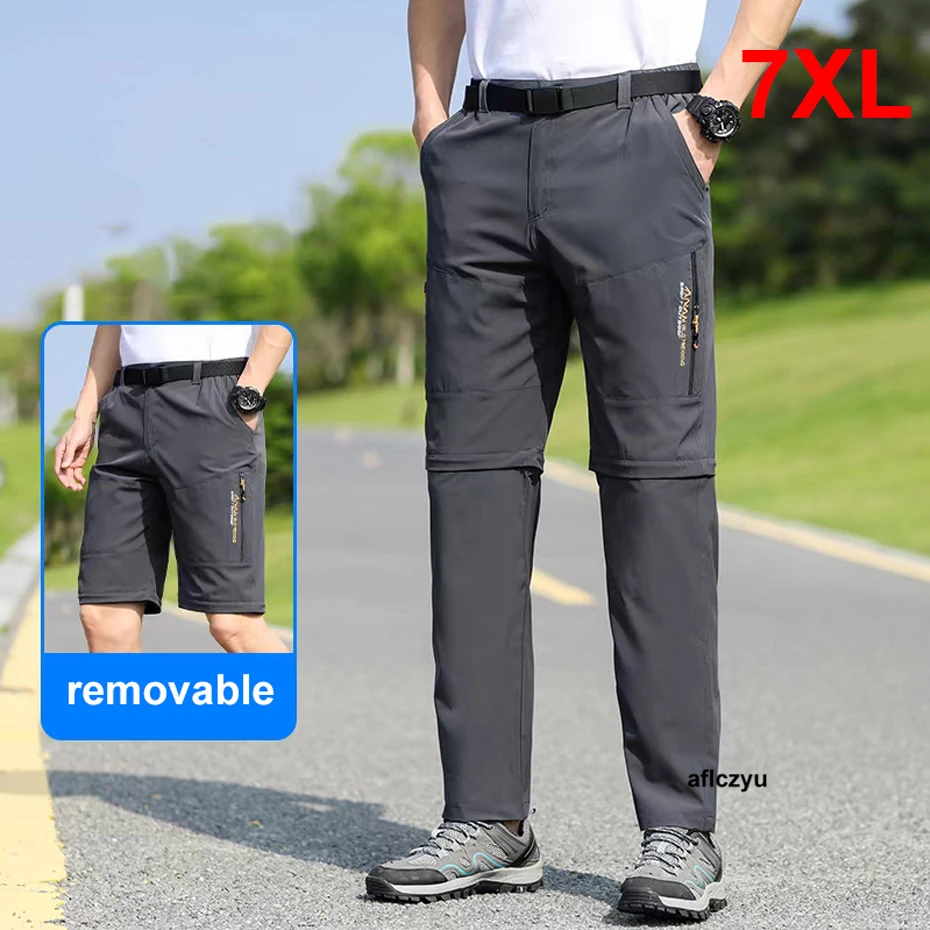 

Detachable Pants Men Outdoors Pants Plus Size 7XL Fashion Causal Removable Short Pants Male Big Size 7XL