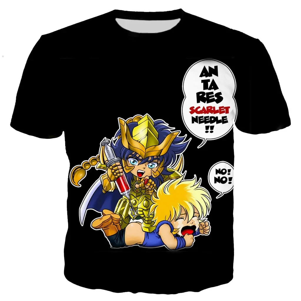 Camiseta de Saint Seiya para hombre, camisetas de moda, camisetas de Hip Hop para niños, Camiseta con estampado 3d de Anime, camisetas gráficas de