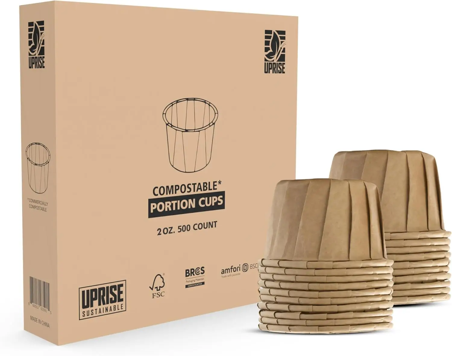 

FSC® Certified 2 oz Compostable Portion Cups – Biodegradable, BPI Certified, Plastic-Free, Eco-Friendly Small Paper Con