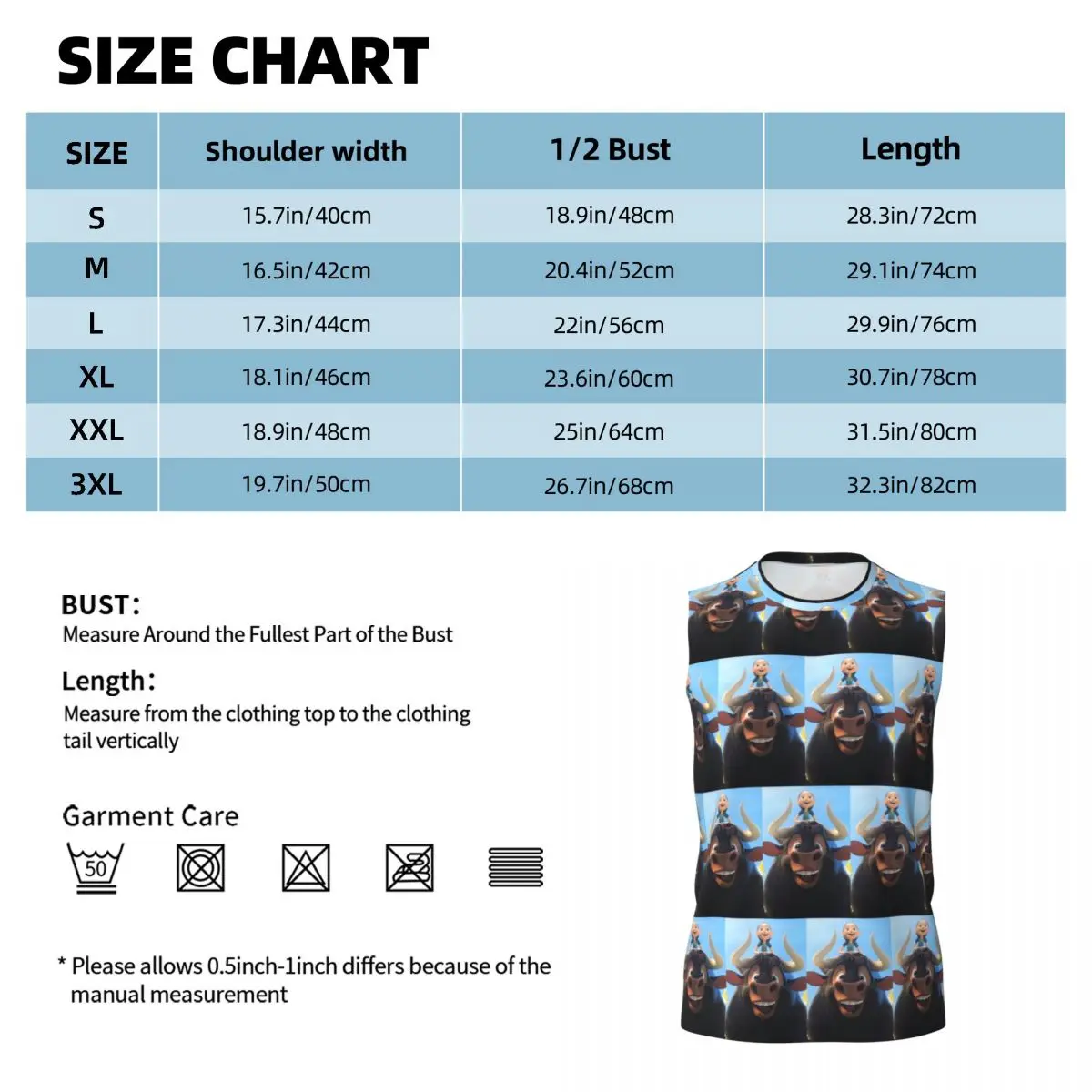 Ferdinand Animated Short Films Men Printed Sleeveless T-shirt Casual Hip Hop Street Style Beach Holiday Tank Tops
