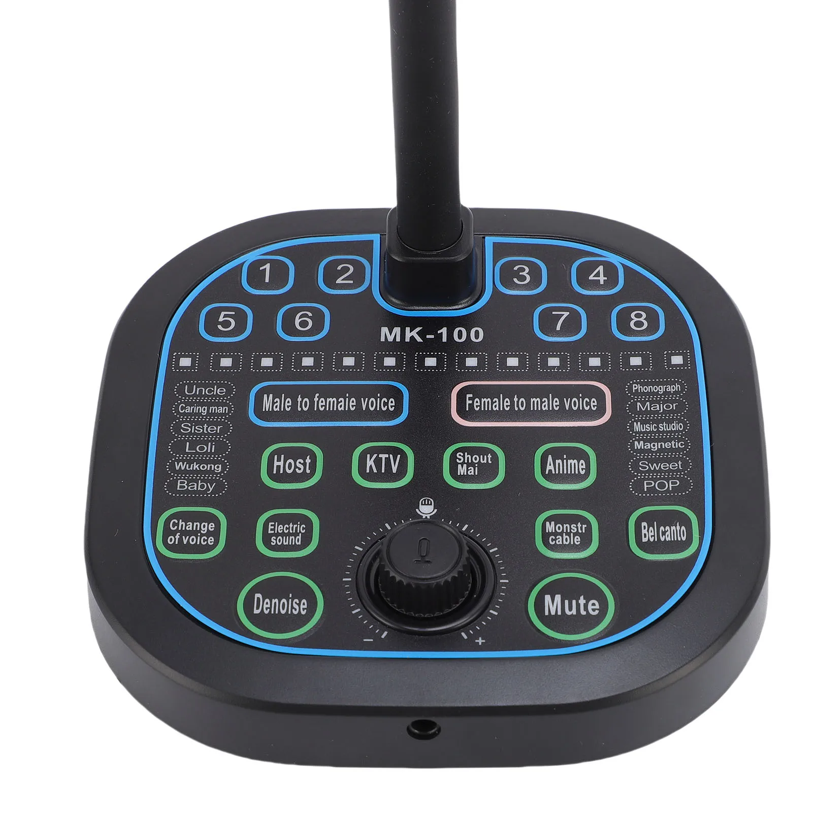 Handheld Microphone Voice Changer 16 Sound Effects Voice Changer Disguiser for Game Recording Phone Computer PC Laptop