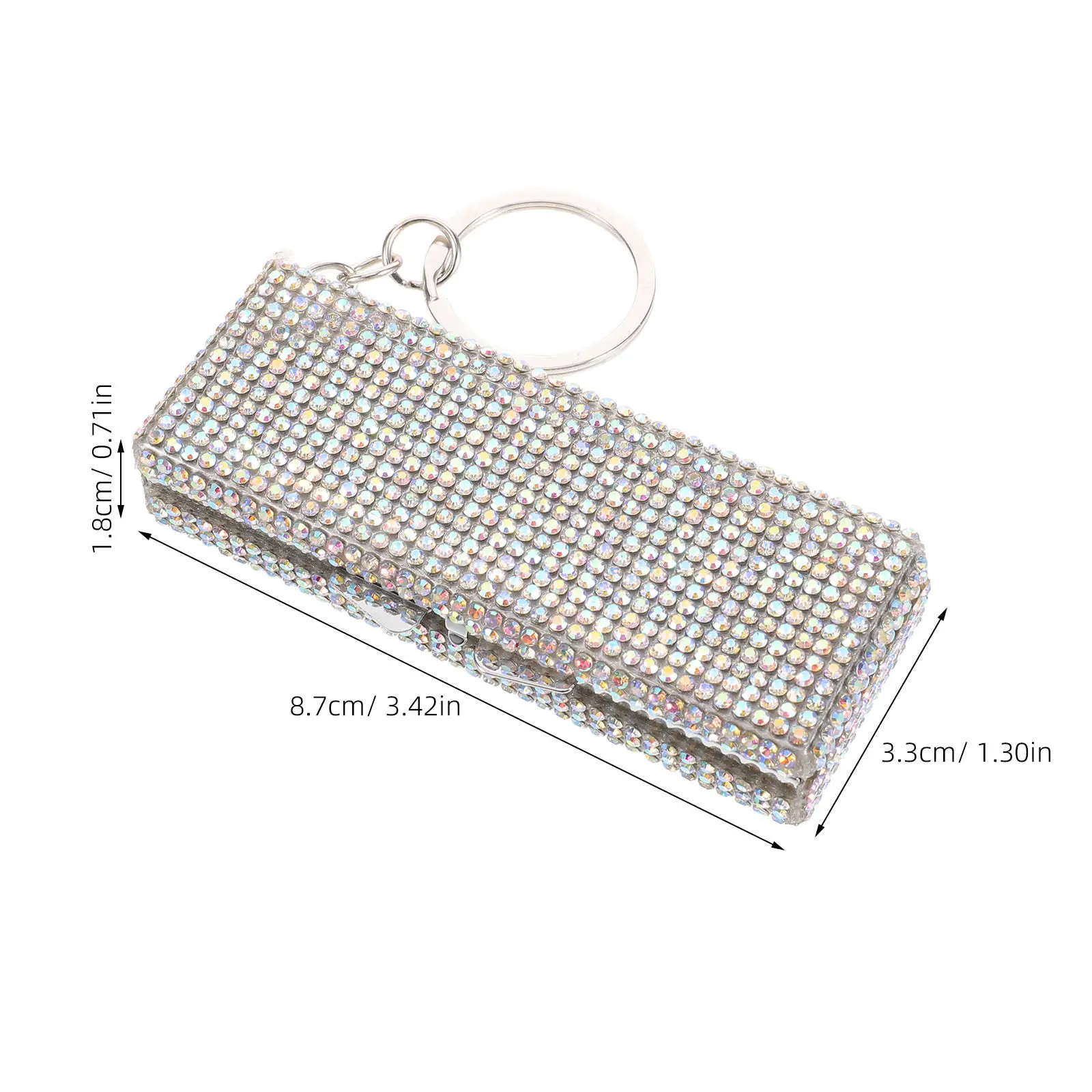 6 Compartment Waterproof Aluminum Travel Pill Box Bling Keychain Pill Organizer Portable Medicine Case for Women