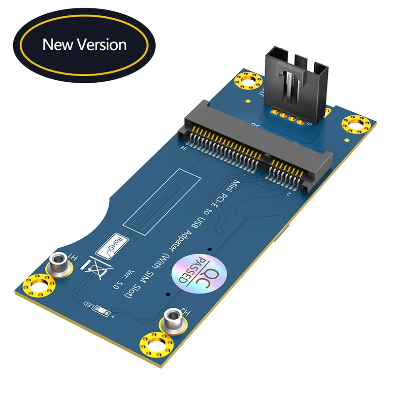 

Адаптер Mini PCIE — USB 2.0 + слот для SIM-карты для модуля WWAN/LTE Mini PCI Express — плата USB Riser с 9-контактным кабелем для настольных ПК