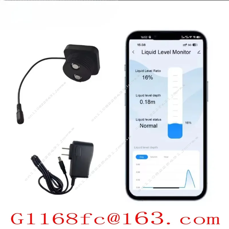 TLC2326 high-precision 5v power Wifi ultrasonic level gauge, with mobile app monitoring, timely alarm water and oil monitor