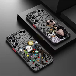 Art The Nightmare Before Christmas Frosted Translucent For Samsung Galaxy S24 S23 S22 S21 S20 FE S10 S9 S8 Plus Ultra Pro 5G