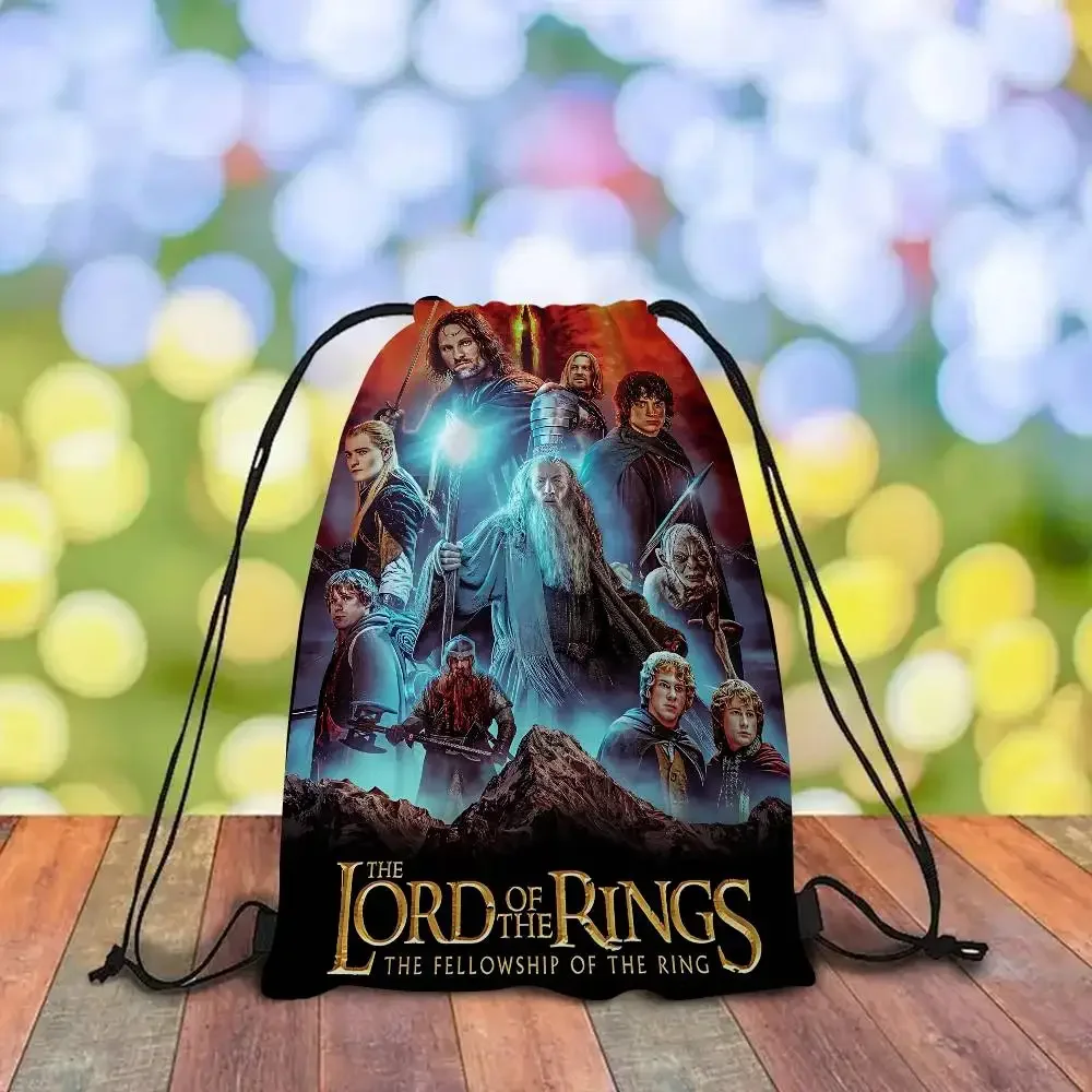 حقيبة ظهر كلاسيكية T-The L-Lord O-Of T-The R-Rings Fantasy Movie قطعة واحدة برباط، حقيبة ظهر برباط قابلة للتعديل
