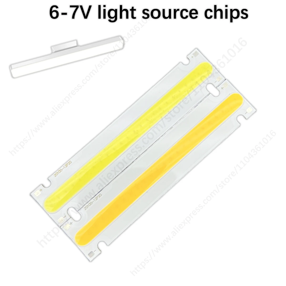 Dimmable 100x20MM 8W LED Light COB Strip Lamp 6-7V DC Super Bright Rectangle Bulb Warm Natural Cold White DIY for Lights