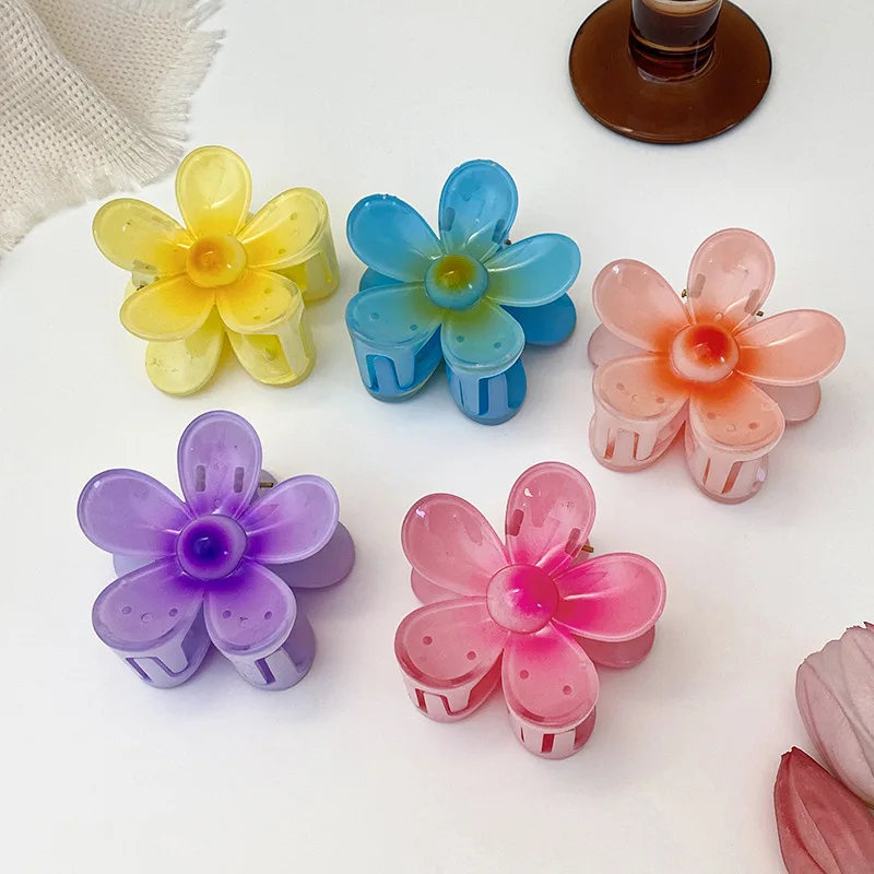 

New Fashion Sweet Flower Hair Clip for Women Cute Ponytail Braid Curly Hair Temperament Hair Grabbing Girl Hair Accessories