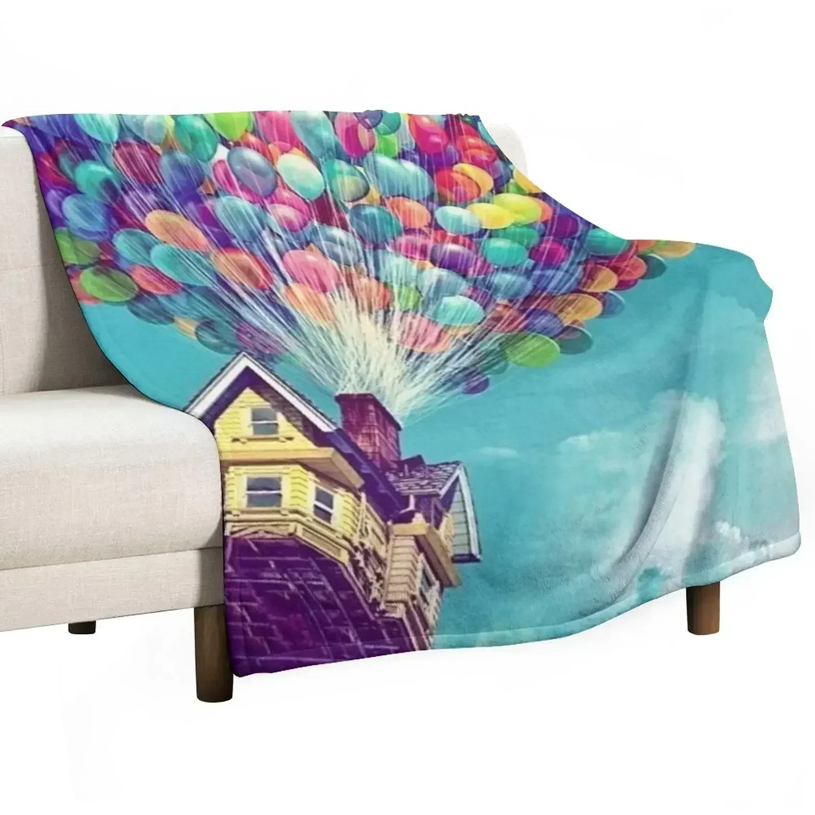 

House in the air Throw Blanket Easy Care Comfortable Blanket for Couch